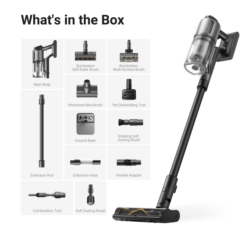 Ασύρματη σκούπα Dreame Z30 VZV17A, 855W, 310AW, 150000 στροφές/λεπτό, 3 βαθμίδες, 0,6 λίτρα, 90 λεπτά, HEPA H14, LED, κινητήρας χωρίς ψήκτρες, μαύρο