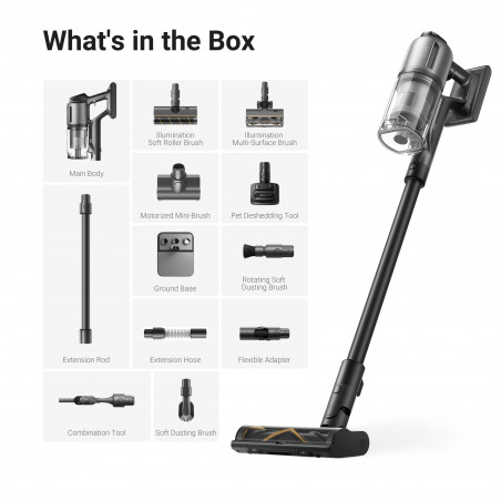 Ασύρματη σκούπα Dreame Z30 VZV17A, 855W, 310AW, 150000 στροφές/λεπτό, 3 βαθμίδες, 0,6 λίτρα, 90 λεπτά, HEPA H14, LED, κινητήρας χωρίς ψήκτρες, μαύρο