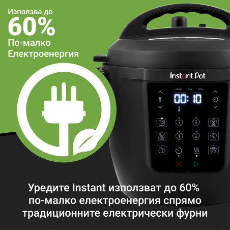 Μουλτίκουκερ Instant Pot Classic 112200001, 1000W, 5,7 λίτρα, 7 προγράμματα, κουμπιά Favorite, οθόνη LCD, ανοξείδωτο ατσάλι, μαύρο