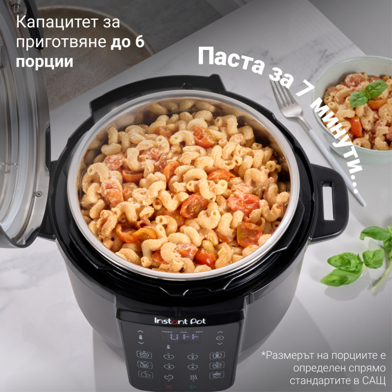 Μουλτίκουκερ Instant Pot Classic 112200001, 1000W, 5,7 λίτρα, 7 προγράμματα, κουμπιά Favorite, οθόνη LCD, ανοξείδωτο ατσάλι, μαύρο