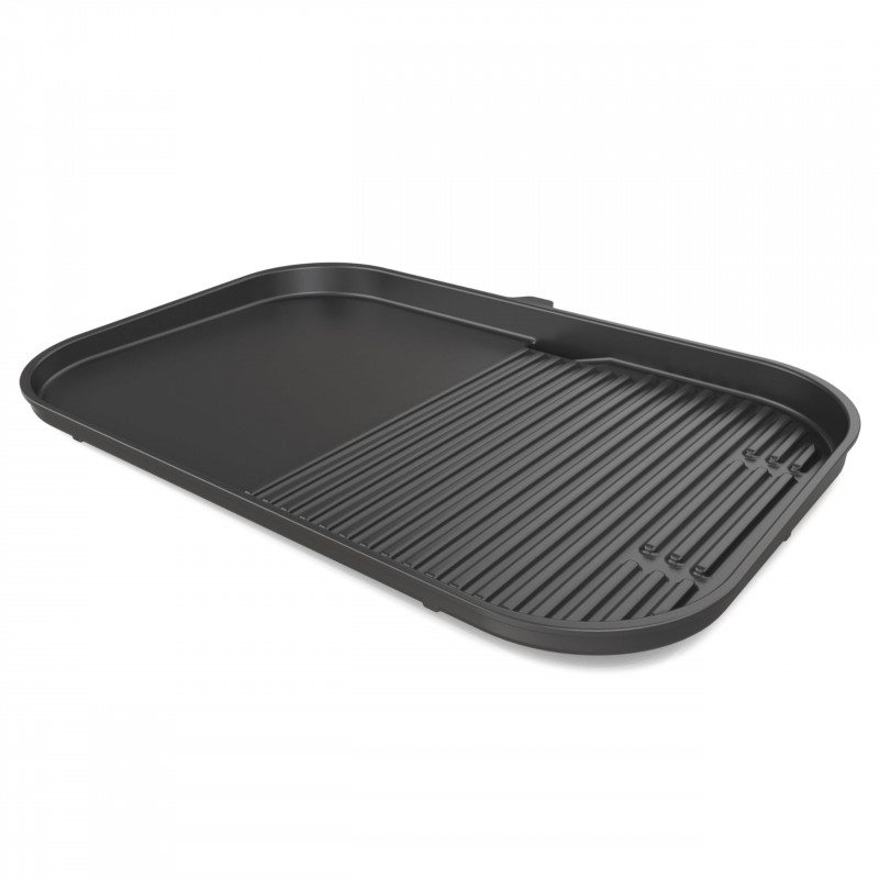 Πλάκα για μπάρμπεκιου Ninja XSKOGXLGGCMEU, 45x31 cm, λεία/ραβδωτή, συμβατή με Woodfire XL OG850/OG901, κεραμική επίστρωση, μαύρη