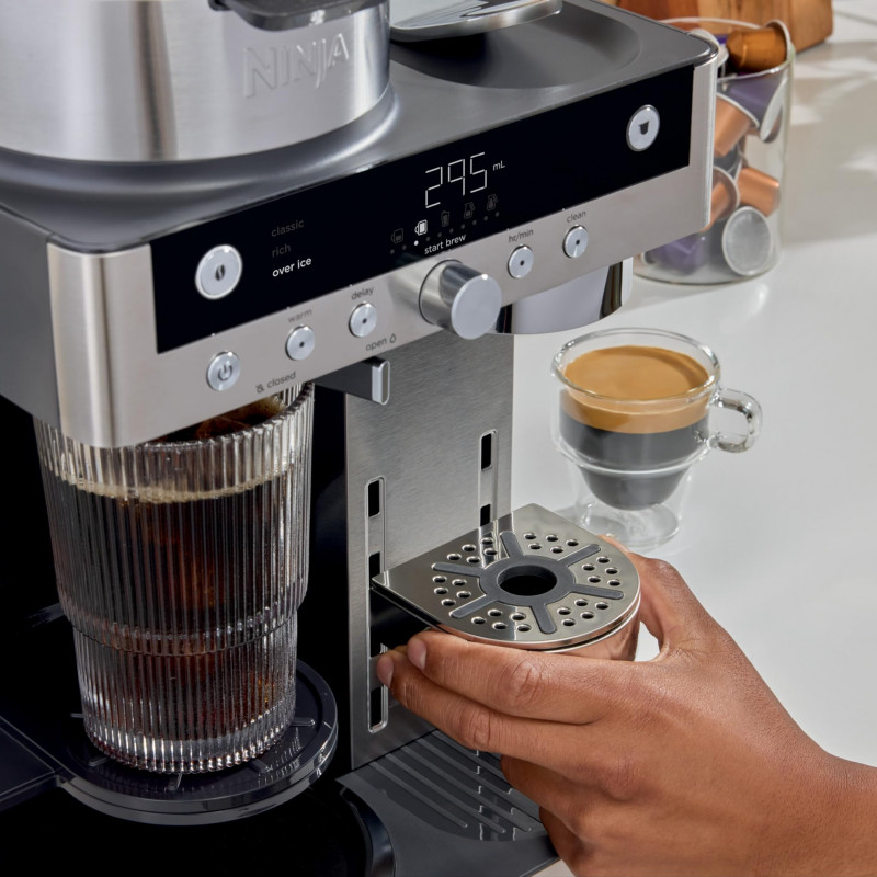 Εσπρέσο μηχανή Ninja Prestige CFN802EU, 1650W, 19 bar, 1,8 l, 10 μεγέθη, 3 λειτουργίες, DualBrew, Nespresso, ανοξείδωτο