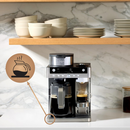 Εσπρέσο μηχανή Ninja Prestige CFN802EU, 1650W, 19 bar, 1,8 l, 10 μεγέθη, 3 λειτουργίες, DualBrew, Nespresso, ανοξείδωτο