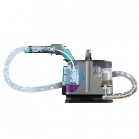 Σκούπα για λεκέδες Shark StainStriker PX250EUT, 450W, 0,72 l, φορητή, εύκαμπτος σωλήνας, 4 εξαρτήματα, μπλε/ροζ