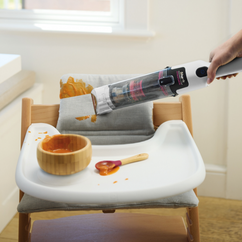 Ασύρματη σκούπα για λεκέδες Shark StainForce HX100EUT, 100W, 15 λεπτά, Χαλιά, Ταπετσαρίες, Στρώματα, Αυτοκαθαριζόμενη, Λευκή