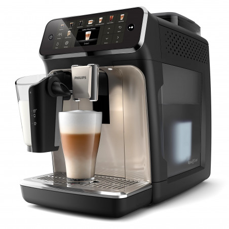 Αυτόματη καφετιέρα Philips EP5547/90 LatteGo, 1500 W, 15 bar, 1,8 λίτρα, 20 ροφήματα, κεραμικός μύλος με 12 επίπεδα, TFT, AquaClean, SilentBrew, AromaExtract, ExtraShot, Μαύρο/Μπεζ