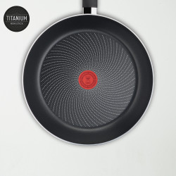 Τηγάνι Tefal Start Easy C2690721, 30 cm, Τιτανίου επίστρωση, Thermo-signal, Thermo-Fusion, Επαγωγική, Μαύρο