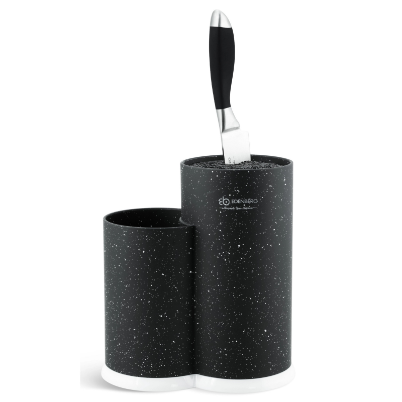 Θήκη για μαχαίρια και μαχαιροπίρουνα Edenberg EB-5105B, 22x20 cm, έως 10 μαχαίρια, 2 διαμερίσματα, εύκολο καθάρισμα, μαλακή επένδυση, μαύρο