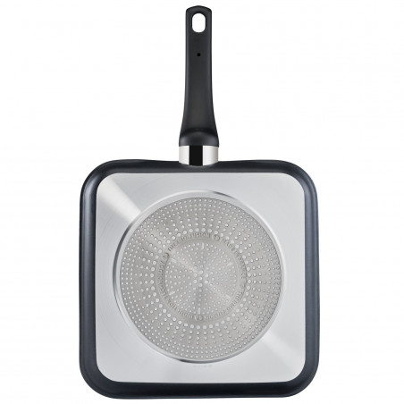 Γκριλ τηγάνι Tefal SELECTION G2844032, 26x26 cm, Αντικολλητική επίστρωση τιτανίου, Thermo-Signal, Thermo-Fusion, Επαγωγική, Μαύρο