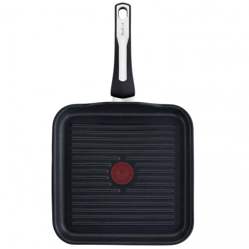 Γκριλ τηγάνι Tefal SELECTION G2844032, 26x26 cm, Αντικολλητική επίστρωση τιτανίου, Thermo-Signal, Thermo-Fusion, Επαγωγική, Μαύρο