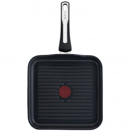 Γκριλ τηγάνι Tefal SELECTION G2844032, 26x26 cm, Αντικολλητική επίστρωση τιτανίου, Thermo-Signal, Thermo-Fusion, Επαγωγική, Μαύρο