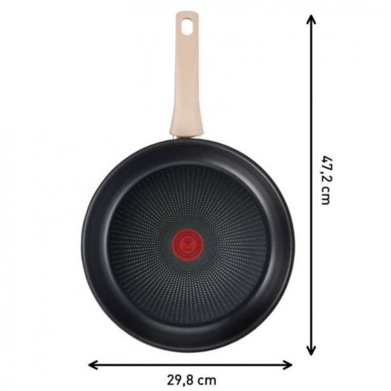 Τηγάνι Tefal Eco-Respect G2540602, 28 cm, Αντικολλητική επίστρωση τιτανίου, Thermo-Fusion, Thermo-Signal, Επαγωγική εστία, Μπρονζέ/καφέ