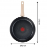 Τηγάνι Tefal Eco-Respect G2540602, 28 cm, Αντικολλητική επίστρωση τιτανίου, Thermo-Fusion, Thermo-Signal, Επαγωγική εστία, Μπρονζέ/καφέ