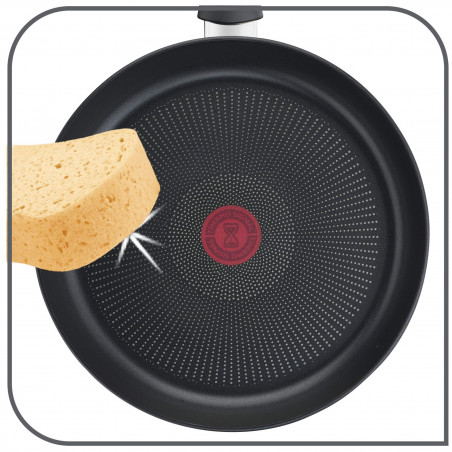 Τηγάνι Tefal Eco-Respect G2540602, 28 cm, Αντικολλητική επίστρωση τιτανίου, Thermo-Fusion, Thermo-Signal, Επαγωγική εστία, Μπρονζέ/καφέ