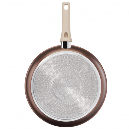 Τηγάνι Tefal Eco-Respect G2540602, 28 cm, Αντικολλητική επίστρωση τιτανίου, Thermo-Fusion, Thermo-Signal, Επαγωγική εστία, Μπρονζέ/καφέ
