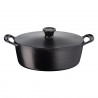 Χυτοσίδηρη κατσαρόλα Tefal E2125455, 5,1 l, 45 cm, Οβάλ σχήμα, Έως 250C, Εμαγιέ, Επαγωγική, Μαύρο