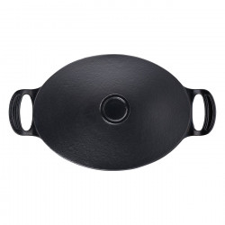 Χυτοσίδηρη κατσαρόλα Tefal E2125455, 5,1 l, 45 cm, Οβάλ σχήμα, Έως 250C, Εμαγιέ, Επαγωγική, Μαύρο