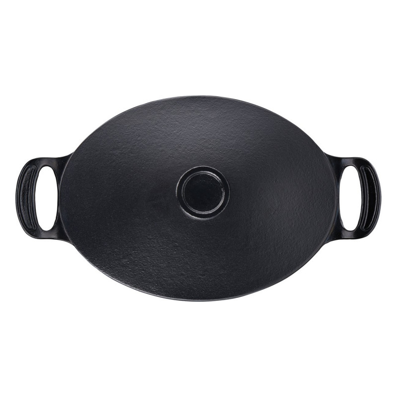 Χυτοσίδηρη κατσαρόλα Tefal E2125455, 5,1 l, 45 cm, Οβάλ σχήμα, Έως 250C, Εμαγιέ, Επαγωγική, Μαύρο