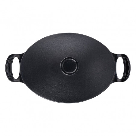 Χυτοσίδηρη κατσαρόλα Tefal E2125455, 5,1 l, 45 cm, Οβάλ σχήμα, Έως 250C, Εμαγιέ, Επαγωγική, Μαύρο