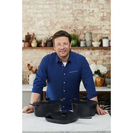 Χυτοσίδηρη κατσαρόλα Tefal E2125455, 5,1 l, 45 cm, Οβάλ σχήμα, Έως 250C, Εμαγιέ, Επαγωγική, Μαύρο