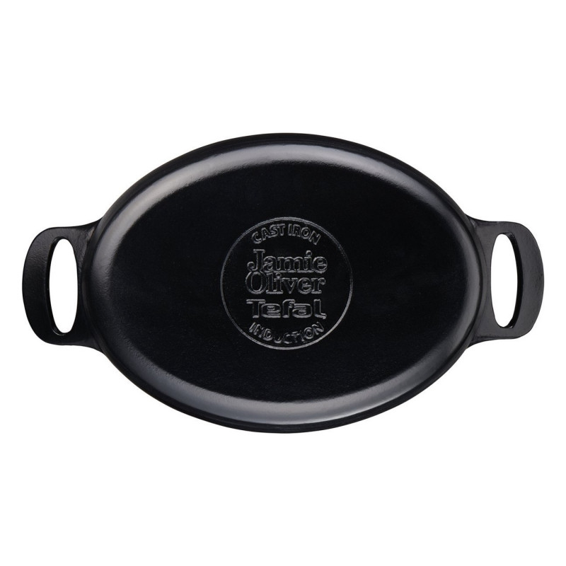 Χυτοσίδηρη κατσαρόλα Tefal E2125455, 5,1 l, 45 cm, Οβάλ σχήμα, Έως 250C, Εμαγιέ, Επαγωγική, Μαύρο