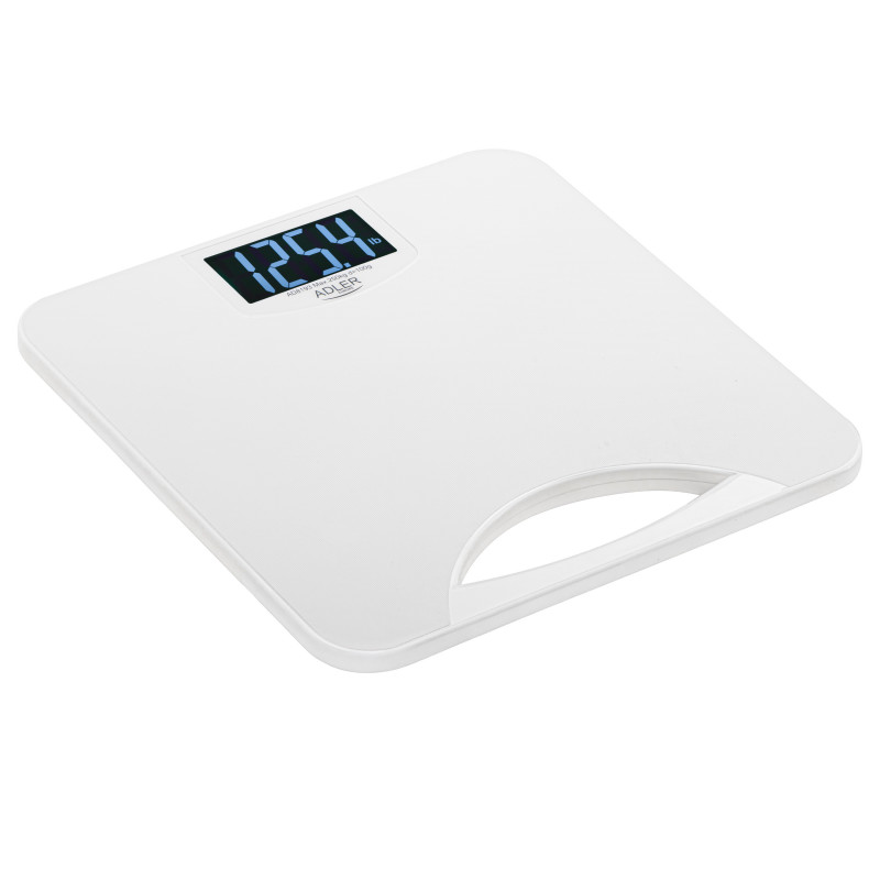 Ζυγαριά Adler AD 8193, Έως 250 kg, LCD, Ενδείξεις μπαταρίας και υπερφόρτωσης, Αντιολισθητική, Λευκή