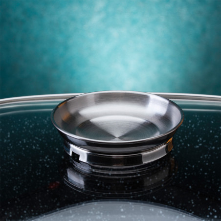 Ψησταριά Oliver Voltz OV54323C24A, 4.4 l, γυάλινο καπάκι, μαρμάρινο φινίρισμα, επαγωγή, γκρι