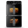 Διπλή κάθετη φριτέζα με ζεστό αέρα Philips Dual Stack 4000 NA460/00, 2750W, 10 λίτρα, 13 προγράμματα, 40-220°C, Συγχρονισμός, Κεραμική επίστρωση χωρίς PFAS, Παράθυρο, Μαύρο