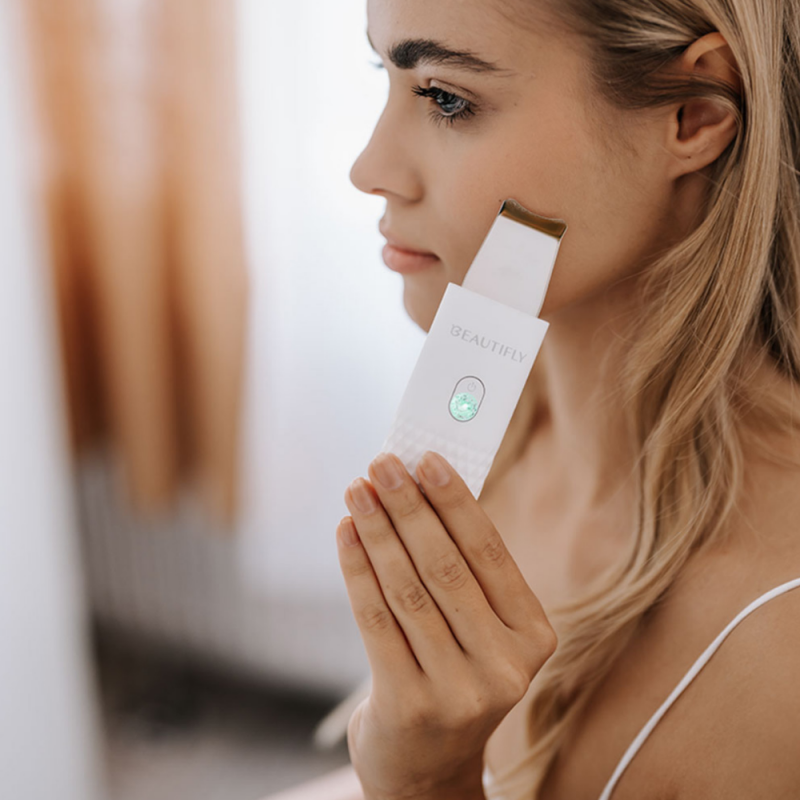 Υπερηχητική συσκευή καθαρισμού προσώπου Beautifly B-Scrub Mini Young, 2W, 60 λεπτά, Ηλεκτροδιέγερση, Απολέπιση, Ιόντα, Λευκό