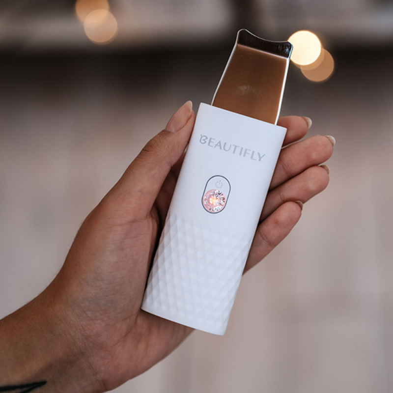 Υπερηχητική συσκευή καθαρισμού προσώπου Beautifly B-Scrub Mini Young, 2W, 60 λεπτά, Ηλεκτροδιέγερση, Απολέπιση, Ιόντα, Λευκό