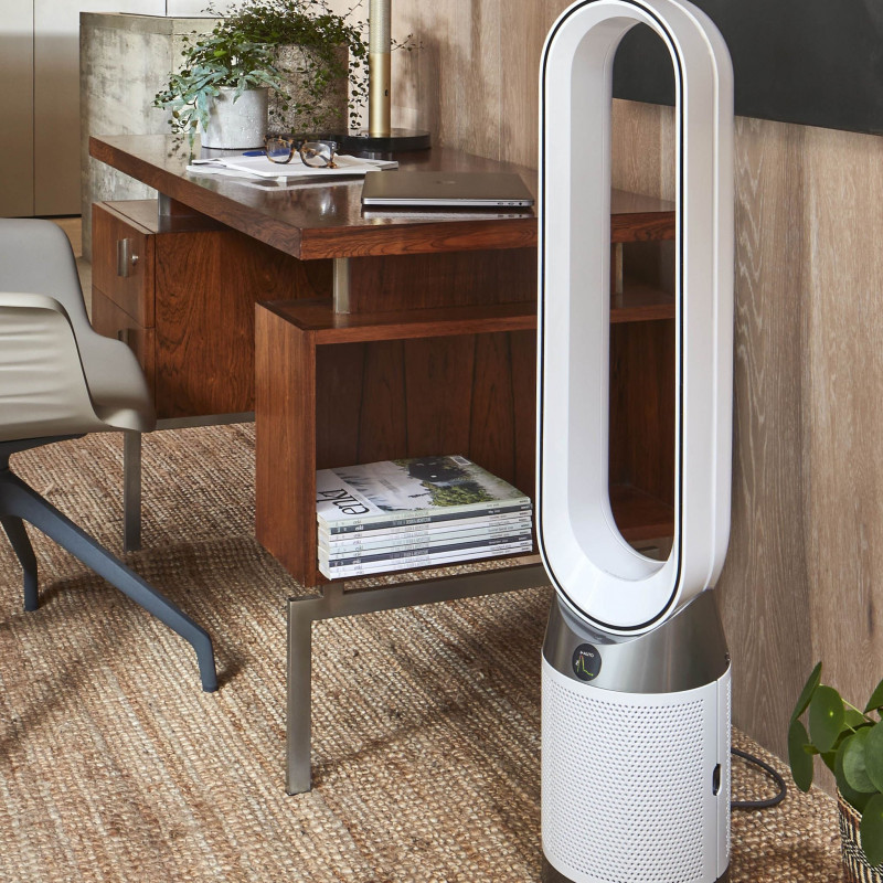 Καθαριστής αέρα Dyson Purifier Cool PC1 544901-01, 50W, 30 m2, 287 l/s, 10 ταχύτητες, Air Multiplier™, Wi-Fi, Bluetooth, Ταλάντωση, Λευκό/ασημί