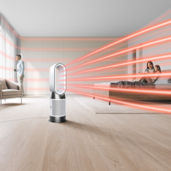 Ανακυκλωτής αέρα 2 σε 1 Dyson Purifier Hot+Cool HP1 544826-01, Θερμάστρα, 50W, 30 m2, 287 l/s, 10 ταχύτητες, Air Multiplier™, Wi-Fi, Bluetooth, Ταλάντωση, Λευκό/ασημί