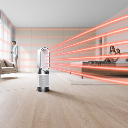 Ανακυκλωτής αέρα 2 σε 1 Dyson Purifier Hot+Cool HP1 544826-01, Θερμάστρα, 50W, 30 m2, 287 l/s, 10 ταχύτητες, Air Multiplier™, Wi-Fi, Bluetooth, Ταλάντωση, Λευκό/ασημί