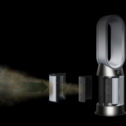 Ανακυκλωτής αέρα 2 σε 1 Dyson Purifier Hot+Cool HP1 544826-01, Θερμάστρα, 50W, 30 m2, 287 l/s, 10 ταχύτητες, Air Multiplier™, Wi-Fi, Bluetooth, Ταλάντωση, Λευκό/ασημί