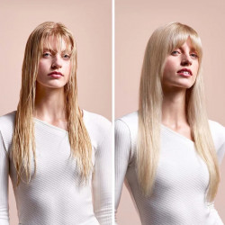 Πρέσα μαλλιών Dyson HT01 Airstrait Amsi/Pkcp 143343-01, 1600W, Max 140C, Ιονισμός, 6 επίπεδα θερμοκρασίας, Προστασία των μαλλιών, Επίστρωση χαλκού, Οθόνη LCD, Κεχριμπάρι/ροζ σαμπάνια