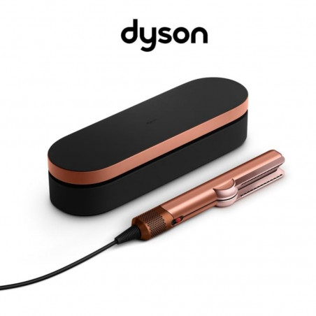Πρέσα μαλλιών Dyson HT01 Airstrait Amsi/Pkcp 143343-01, 1600W, Max 140C, Ιονισμός, 6 επίπεδα θερμοκρασίας, Προστασία των μαλλιών, Επίστρωση χαλκού, Οθόνη LCD, Κεχριμπάρι/ροζ σαμπάνια