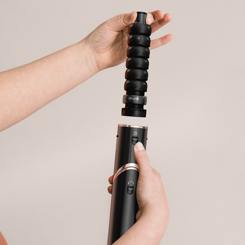 Πολυλειτουργική σίδερα 5 σε 1 Shark HD446EU FlexStyle, 1650W, 3 ταχύτητες, 3 ρυθμίσεις θερμοκρασίας, Αυτόματη περιτύλιξη και στερέωση μπούκλων Coanda, Στέγνωμα, Ισιώματα, Μαύρο