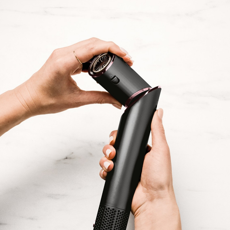 Πολυλειτουργική σίδερα 5 σε 1 Shark HD446EU FlexStyle, 1650W, 3 ταχύτητες, 3 ρυθμίσεις θερμοκρασίας, Αυτόματη περιτύλιξη και στερέωση μπούκλων Coanda, Στέγνωμα, Ισιώματα, Μαύρο