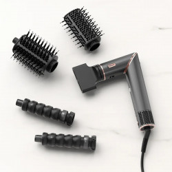 Πολυλειτουργική σίδερα 5 σε 1 Shark HD446EU FlexStyle, 1650W, 3 ταχύτητες, 3 ρυθμίσεις θερμοκρασίας, Αυτόματη περιτύλιξη και στερέωση μπούκλων Coanda, Στέγνωμα, Ισιώματα, Μαύρο