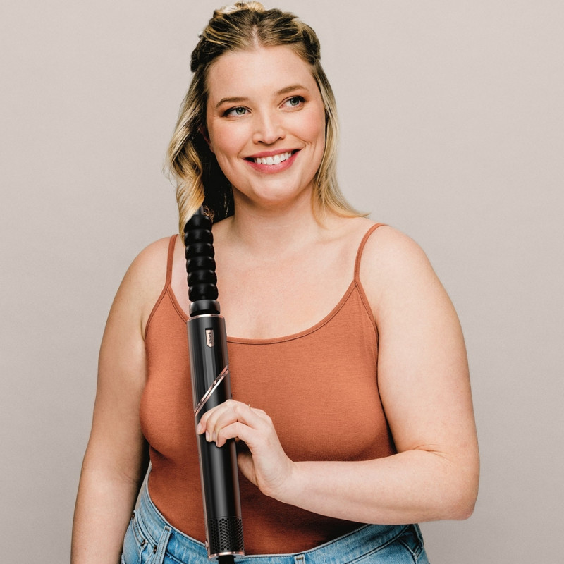 Πολυλειτουργική σίδερα 5 σε 1 Shark HD446EU FlexStyle, 1650W, 3 ταχύτητες, 3 ρυθμίσεις θερμοκρασίας, Αυτόματη περιτύλιξη και στερέωση μπούκλων Coanda, Στέγνωμα, Ισιώματα, Μαύρο