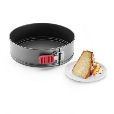 Φόρμα για ψήσιμο με αποσπώμενο πάτο Lekue 1009475, Ø24 cm, Κεραμική αντικολλητική επίστρωση, Ανθρακονήματα, Από +4°C έως +240°C, Μαύρο/Κόκκινο