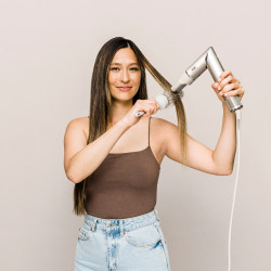 Σίδερο μαλλιών και στεγνωτήρας 3 σε 1 Shark FlexStyle HD426SLEU, 1650W, 3 ταχύτητες, 3 θερμοκρασίες, Αυτόματη περιέλιξη και σταθεροποίηση μπούκλων Coanda, Στέγνωμα, Ισιώματα, Σαμπάνια