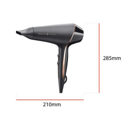 Στεγνωτήρας μαλλιών Remington AC9140B OPTIheat Proluxe Midnight Edition, 2400 W, 2 ταχύτητες, Ψηφιακή οθόνη, Συγκεντρωτής, Μαύρο