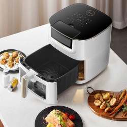 Φριτέζα με ζεστό αέρα Dreame AF30, 2300W, 7 λίτρα, 12 προγράμματα, 50-200°C, Dual-Source Cyclonic Heat, SmartSteam, LED, NTC, Λευκό