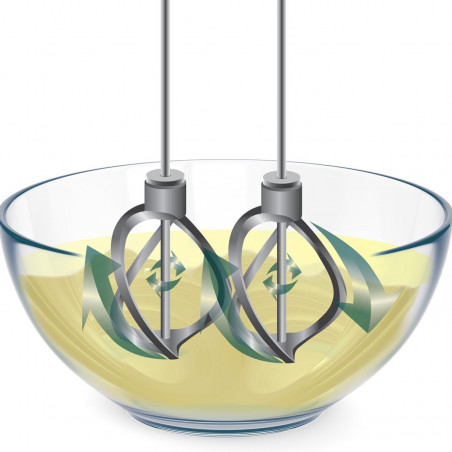 Χειροκίνητο μίξερ Russell Hobbs Swirl 25891-56, 350 W, 5 ταχύτητες, λειτουργία Turbo, κουμπί για εξαρτήματα, High Performance Helix Beater, χωρίς BPA, τυρκουάζ