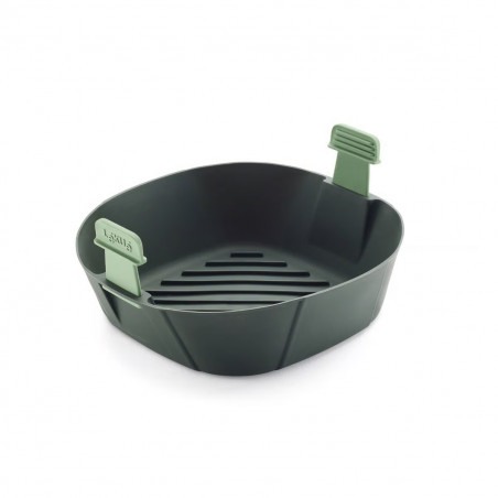 Καλάθι για φριτέζα ζεστό αέρα Lekue 1009494, 22,1x22,1 cm, -20°C / +220°C, σιλικόνη, Μαύρο