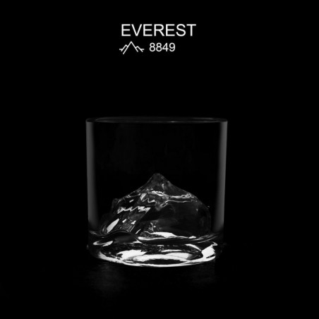 Σετ ποτηριών ουίσκι LIITON 1006964 Everest, 270 ml, 2 τεμάχια, Παχιά τοιχώματα, 3D βάση σε σχήμα κορυφής Έβερεστ, Διαφανές