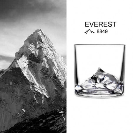 Σετ ποτηριών ουίσκι LIITON 1006964 Everest, 270 ml, 2 τεμάχια, Παχιά τοιχώματα, 3D βάση σε σχήμα κορυφής Έβερεστ, Διαφανές
