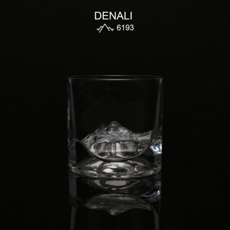 Σετ ποτηριών ουίσκι LIITON 1006970 Denali, 230 ml, 2 τεμάχια, Παχιά τοιχώματα, 3D βάση σε σχήμα του βουνού Denali, Διαφανές