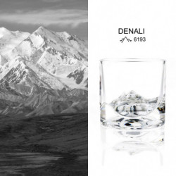Σετ ποτηριών ουίσκι LIITON 1006970 Denali, 230 ml, 2 τεμάχια, Παχιά τοιχώματα, 3D βάση σε σχήμα του βουνού Denali, Διαφανές